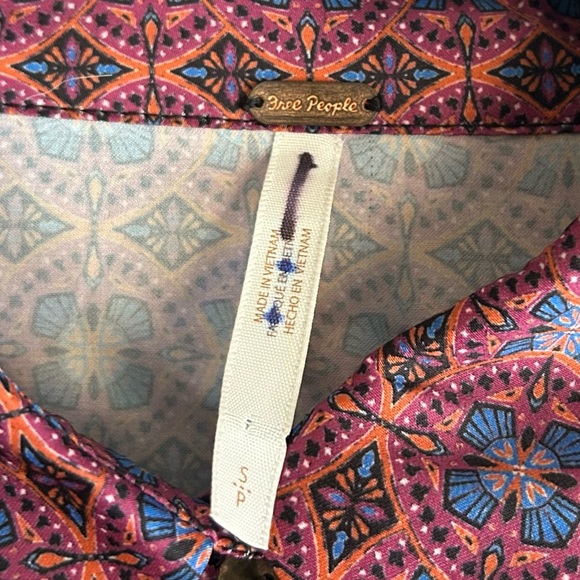 Free People Silky Rillo Shirtdress Purple Printed Sz Small - Picture 4 of 7